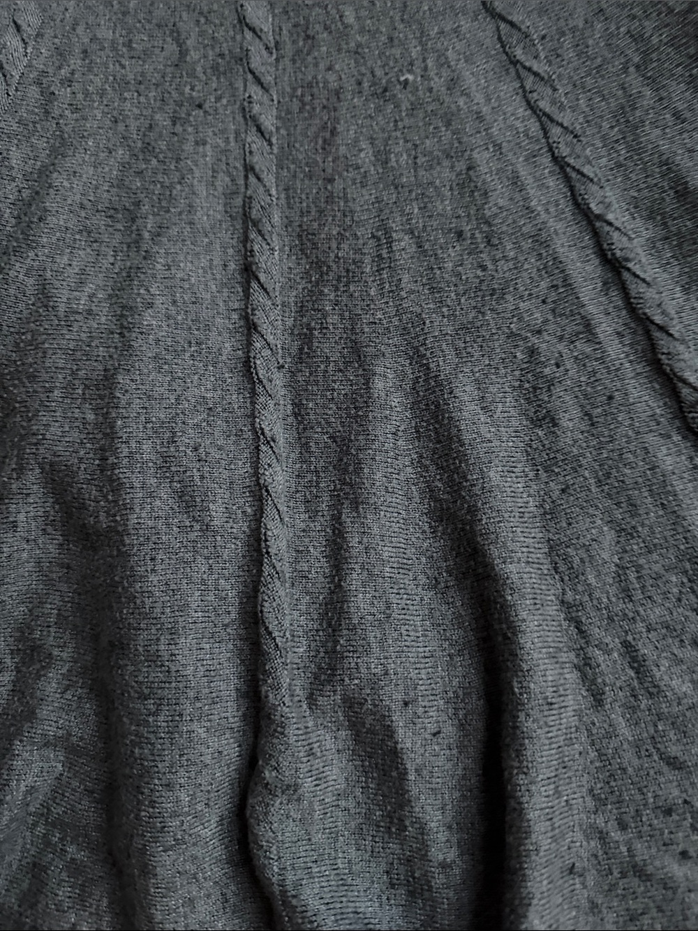White House Black Market Gray Open-Front Ribbed Trim Cardigan - Picture 7 of 7